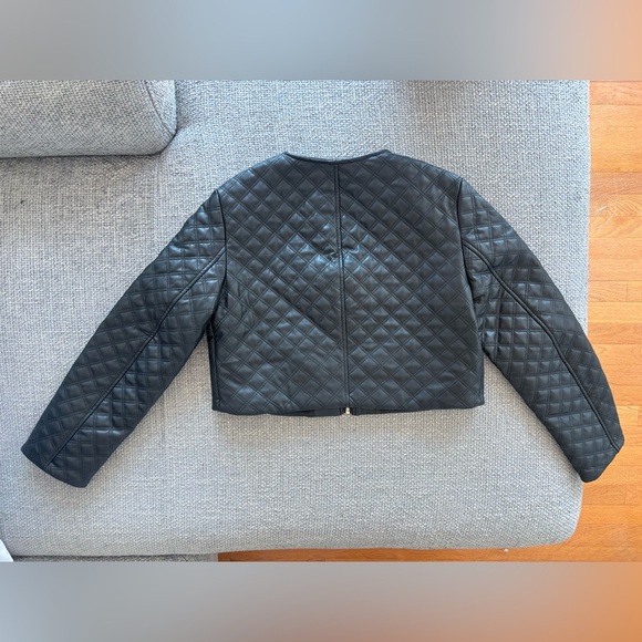 Zara Cropped Faux Leather Quilted Jacket - Size M Brand new no tag - Picture 14 of 16